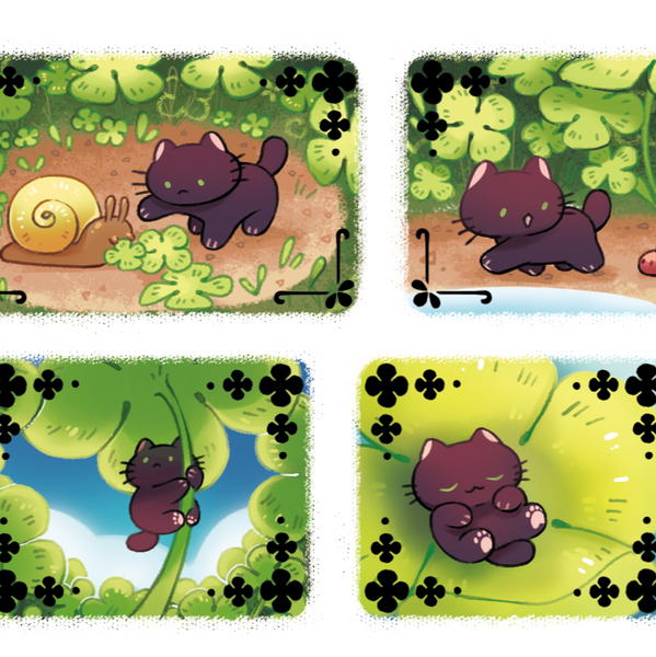 Clover Cat (Silver Foil Stamp)