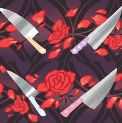 Knives and Roses (Silver foil)