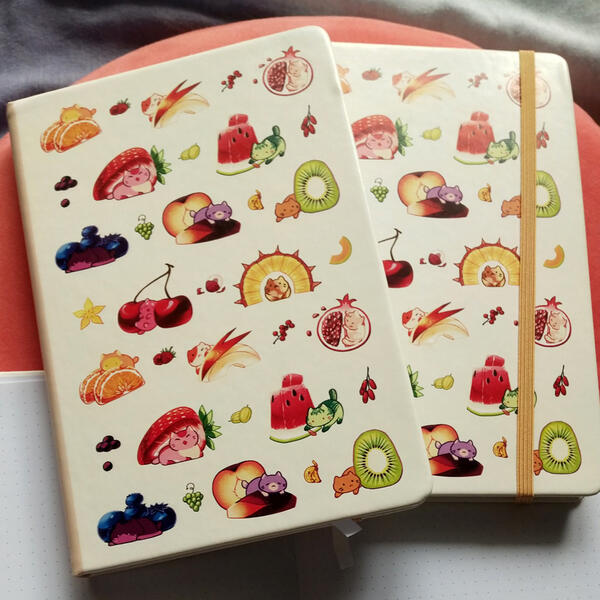 Fruit Cat Dotted Notebook